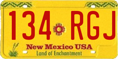 NM license plate 134RGJ