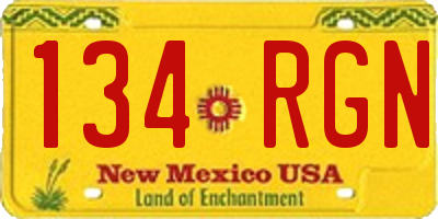 NM license plate 134RGN