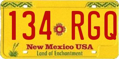 NM license plate 134RGQ