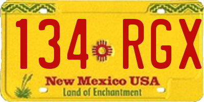 NM license plate 134RGX