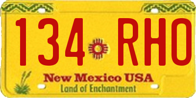 NM license plate 134RHO
