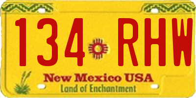 NM license plate 134RHW