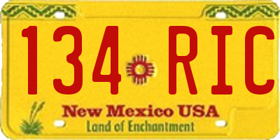NM license plate 134RIC