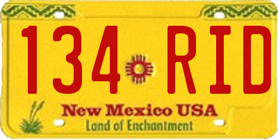 NM license plate 134RID