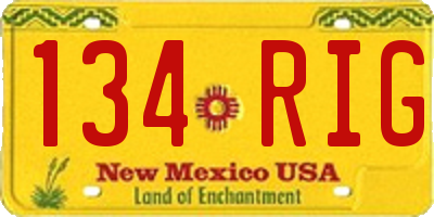 NM license plate 134RIG