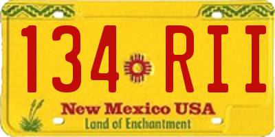NM license plate 134RII