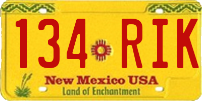 NM license plate 134RIK