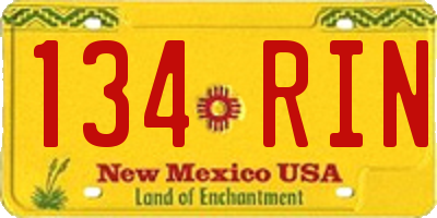 NM license plate 134RIN