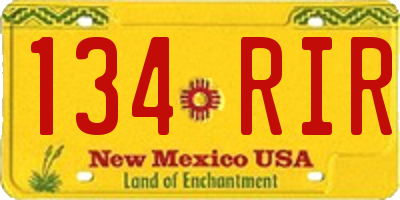 NM license plate 134RIR