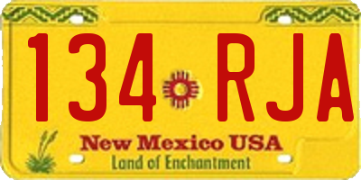 NM license plate 134RJA