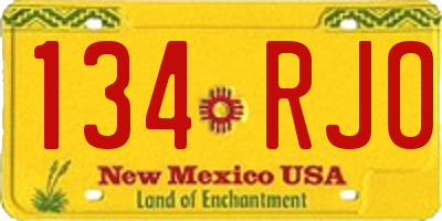 NM license plate 134RJO