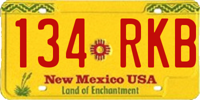 NM license plate 134RKB