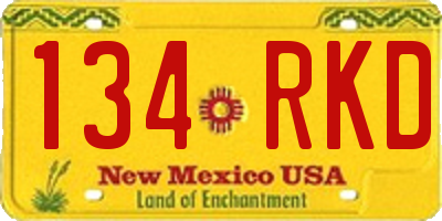 NM license plate 134RKD