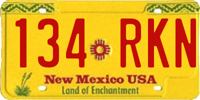 NM license plate 134RKN