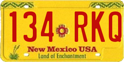 NM license plate 134RKQ