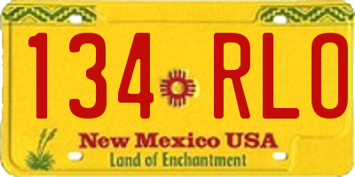 NM license plate 134RLO