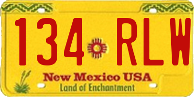NM license plate 134RLW