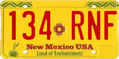 NM license plate 134RNF