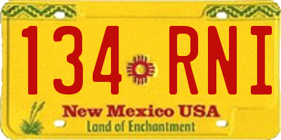 NM license plate 134RNI