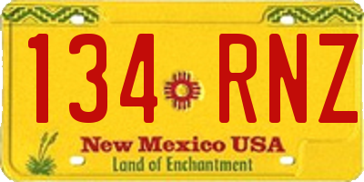 NM license plate 134RNZ