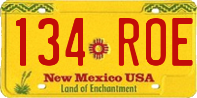 NM license plate 134ROE