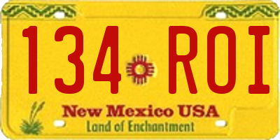 NM license plate 134ROI