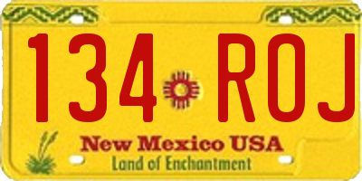 NM license plate 134ROJ