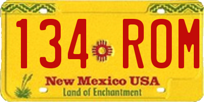 NM license plate 134ROM