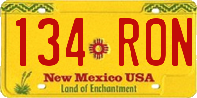 NM license plate 134RON