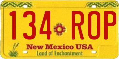 NM license plate 134ROP