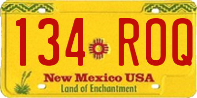 NM license plate 134ROQ