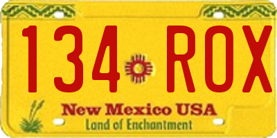 NM license plate 134ROX
