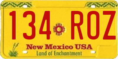 NM license plate 134ROZ