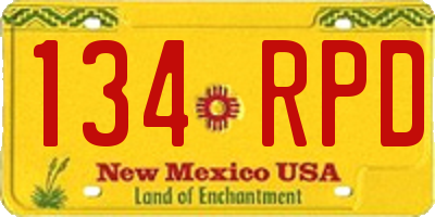 NM license plate 134RPD
