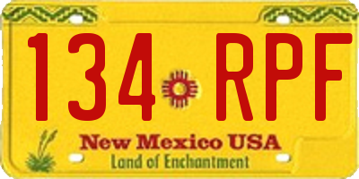 NM license plate 134RPF
