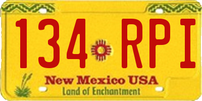 NM license plate 134RPI