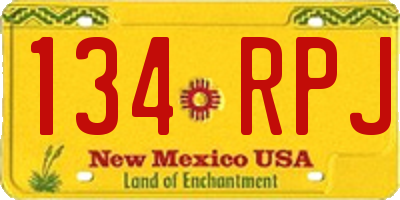 NM license plate 134RPJ