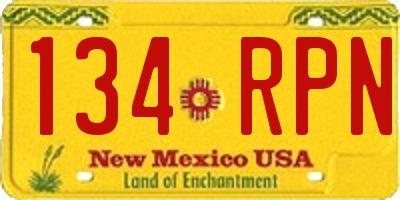 NM license plate 134RPN