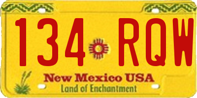 NM license plate 134RQW