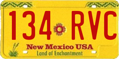 NM license plate 134RVC