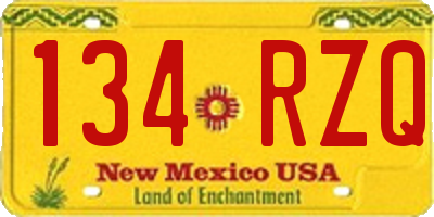 NM license plate 134RZQ