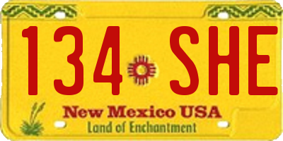 NM license plate 134SHE