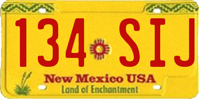 NM license plate 134SIJ