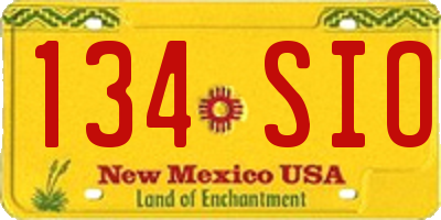 NM license plate 134SIO