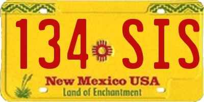 NM license plate 134SIS