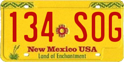 NM license plate 134SOG