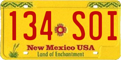 NM license plate 134SOI