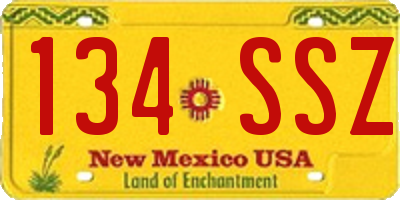 NM license plate 134SSZ