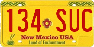 NM license plate 134SUC