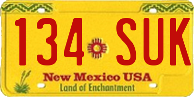 NM license plate 134SUK